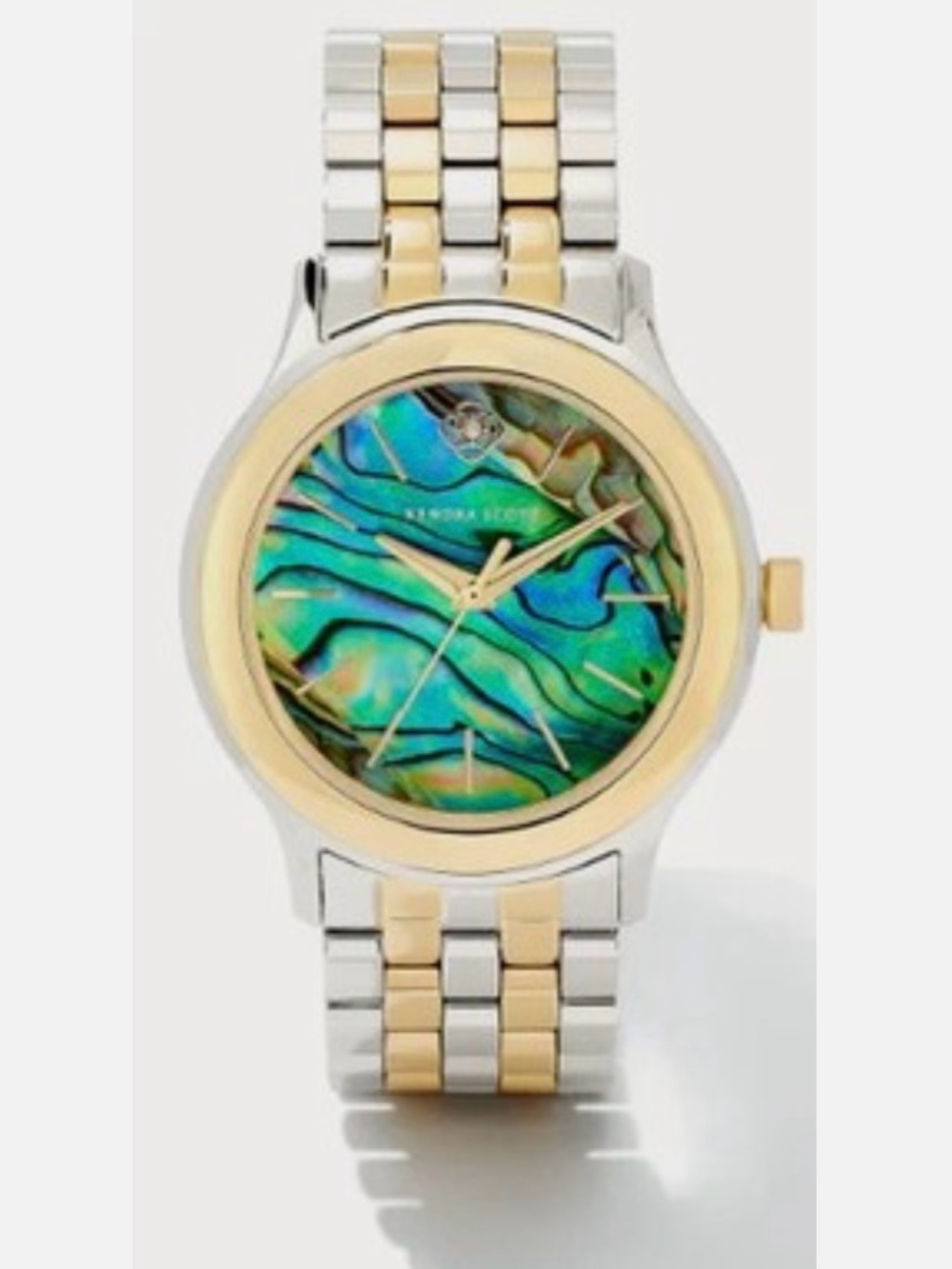 Kendra Scott Gold & Silver Two-Tone Watch with Abalone Dial